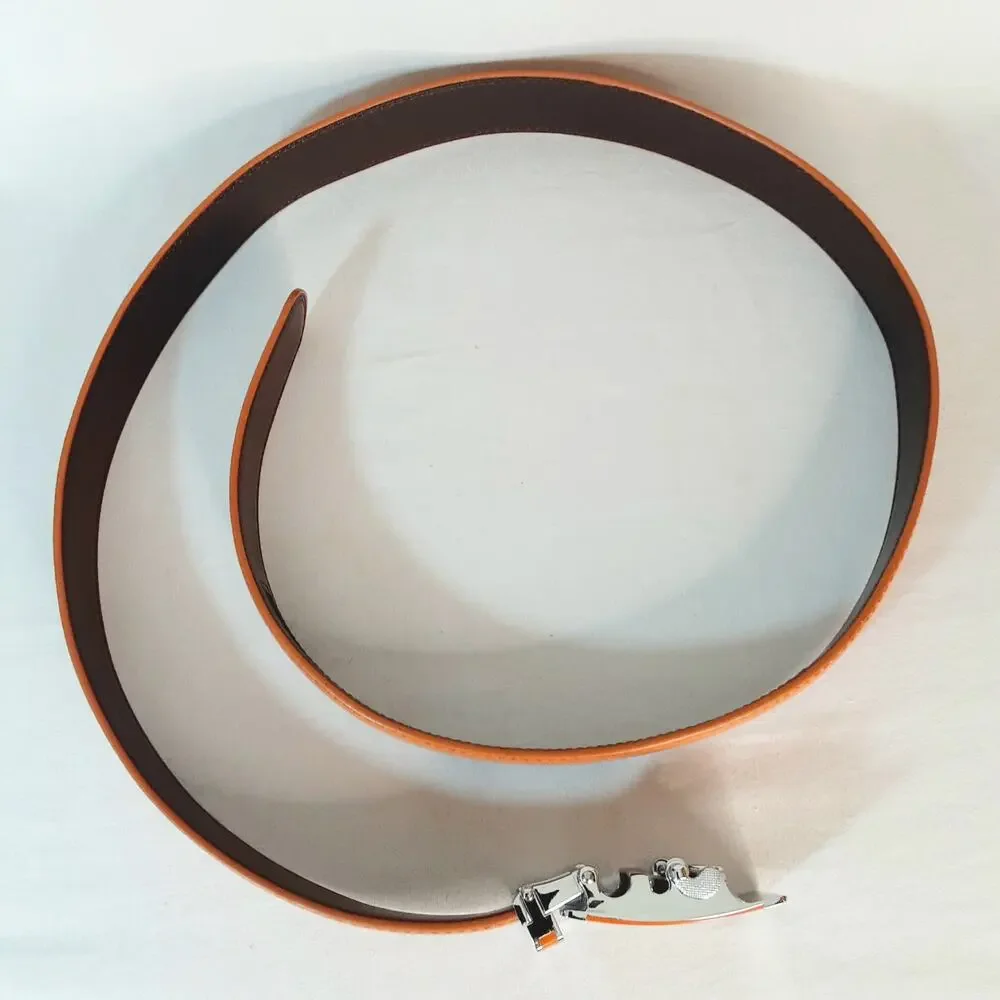 💎Mens Heavy Duty PU Leather Butterscotch Orange Ratchet Slide Belt Size XXL
